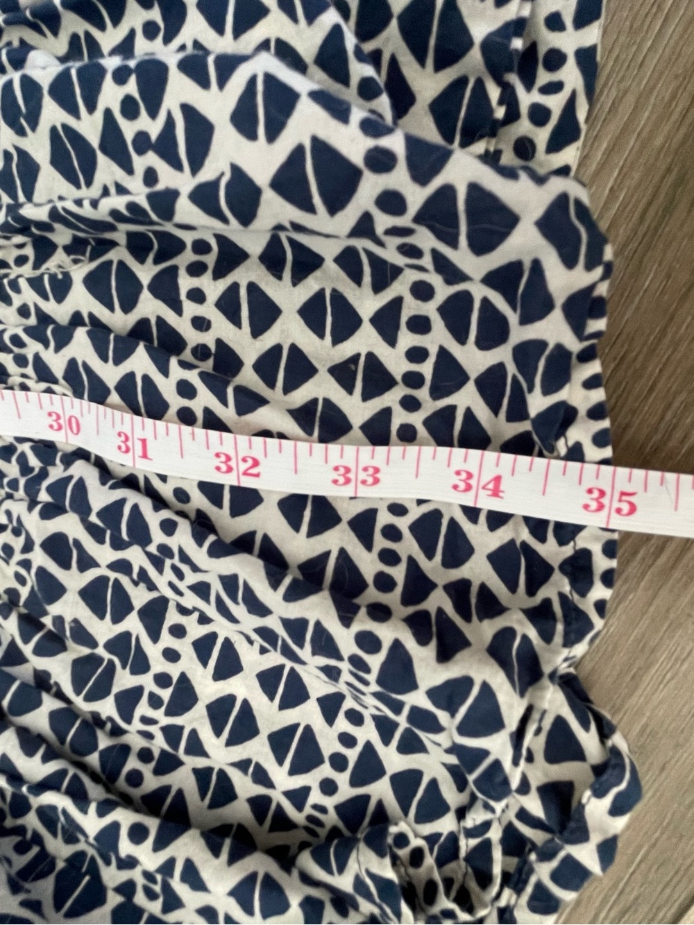Navy and White Printed V-Neck Midi Dress - Picture 10 of 12